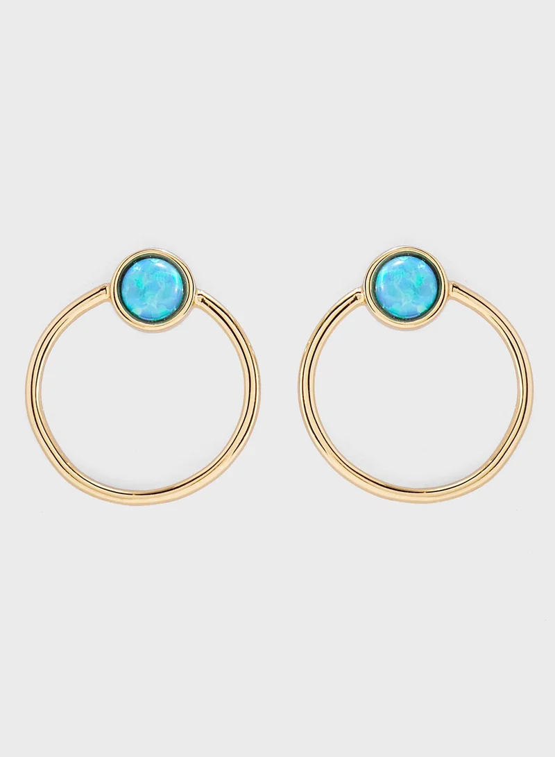 Orelia Opal Front Facing Hoops