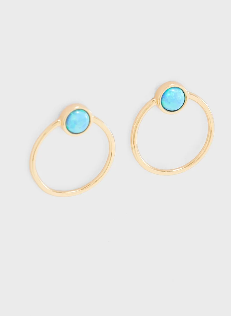 Orelia Opal Front Facing Hoops