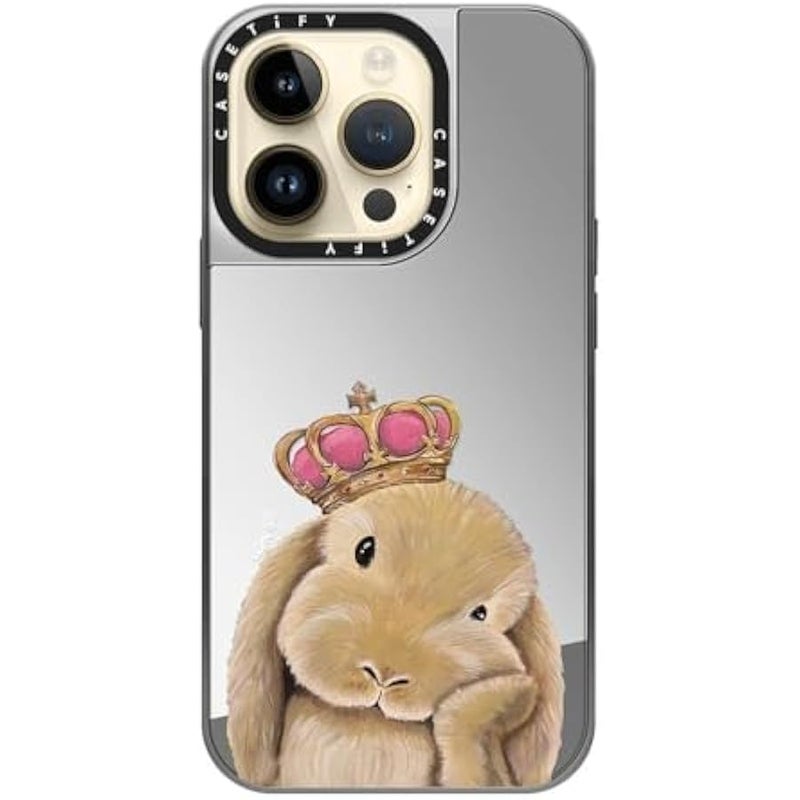 Casetify Mirror Case for iPhone 14 Pro Compatible with Magsafe - Gloomie Bunny by LeonLollipop - Silver on Silver - Image 4