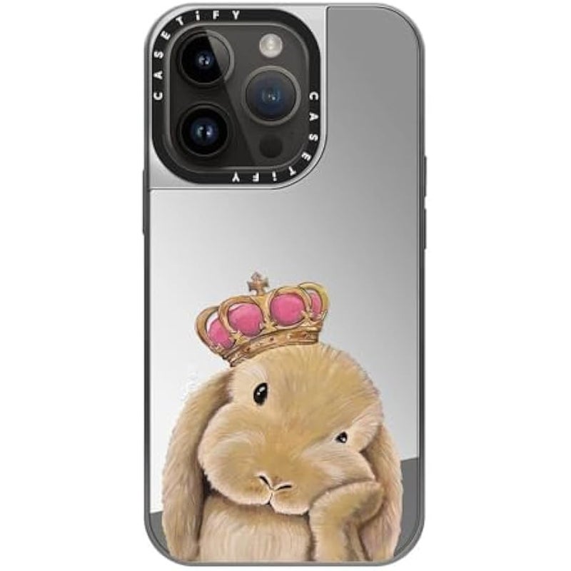 Casetify Mirror Case for iPhone 14 Pro Compatible with Magsafe - Gloomie Bunny by LeonLollipop - Silver on Silver - Image 3