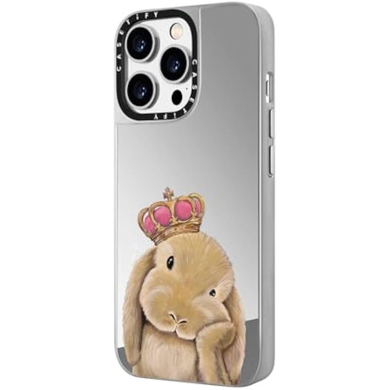 Casetify Mirror Case for iPhone 14 Pro Compatible with Magsafe - Gloomie Bunny by LeonLollipop - Silver on Silver - Image 5