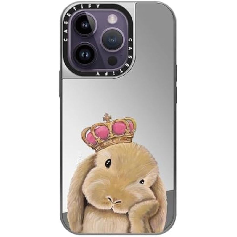 Casetify Mirror Case for iPhone 14 Pro Compatible with Magsafe - Gloomie Bunny by LeonLollipop - Silver on Silver - Image 2