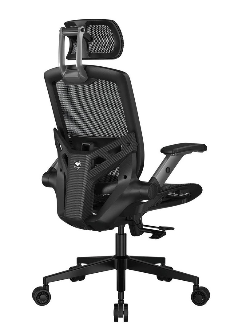 Cougar Speeder One Gaming Chair, 3-Point Backrest, Mesh Fabric, 2D Folding Armrests, Black | 3MSPOBLB.0001 - Image 4