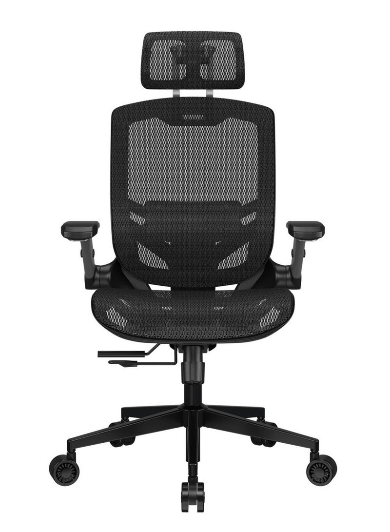 Cougar Speeder One Gaming Chair, 3-Point Backrest, Mesh Fabric, 2D Folding Armrests, Black | 3MSPOBLB.0001 - Image 2