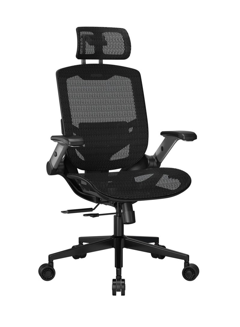 Cougar Speeder One Gaming Chair, 3-Point Backrest, Mesh Fabric, 2D Folding Armrests, Black | 3MSPOBLB.0001 - Image 1