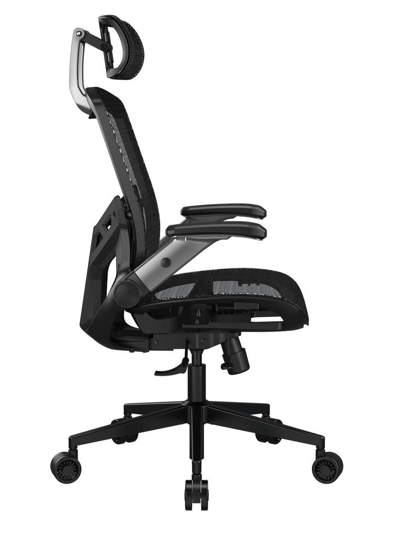 Cougar Speeder One Gaming Chair, 3-Point Backrest, Mesh Fabric, 2D Folding Armrests, Black | 3MSPOBLB.0001 - Image 3