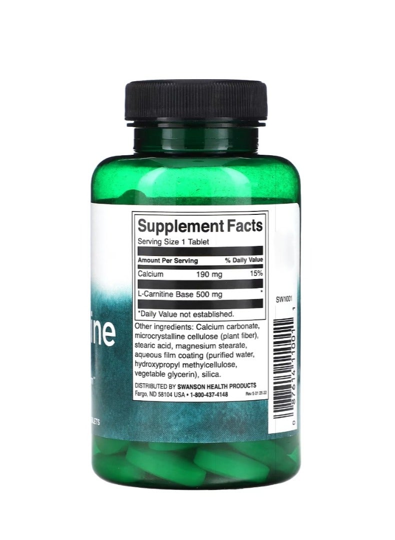 سوانسون ل-كارنيتين 500 مجم 100 قرص - Image 2