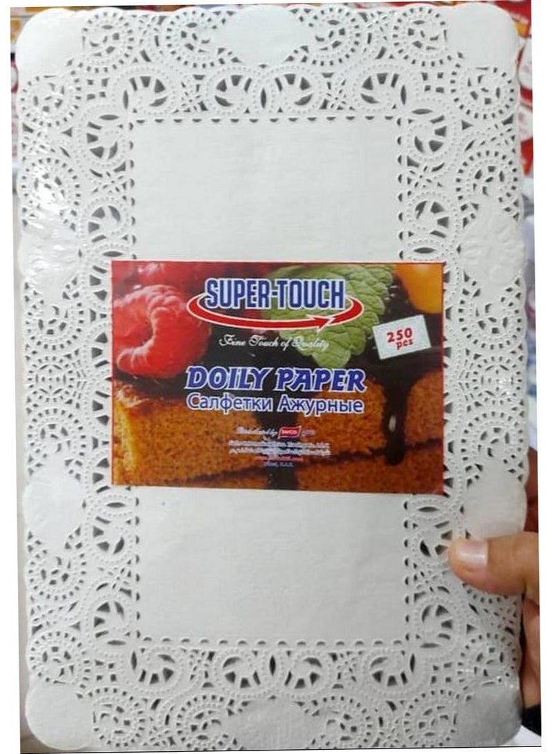 Super Touch Rectangle Doyley Papers 8 X 12 Inch White 250 Pcs