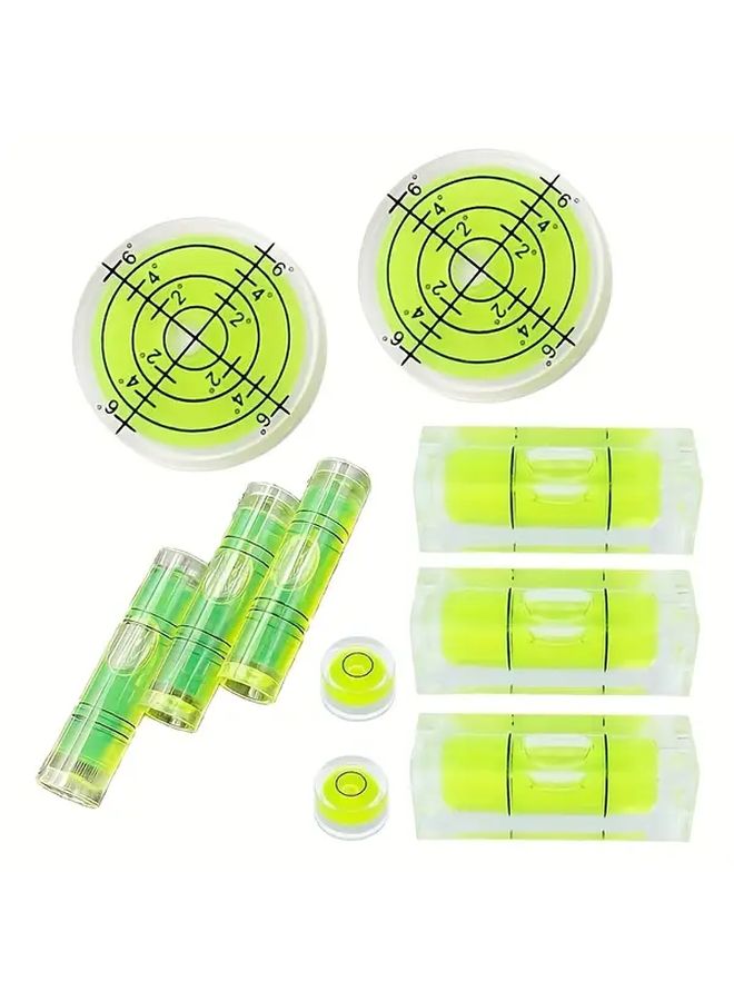 8 قطع مجموعة أدوات مستوى الفقاعات الدقيقة مع 2 دائري، 3 أسطواني، 3 متوازي مستطيلات - Image 2