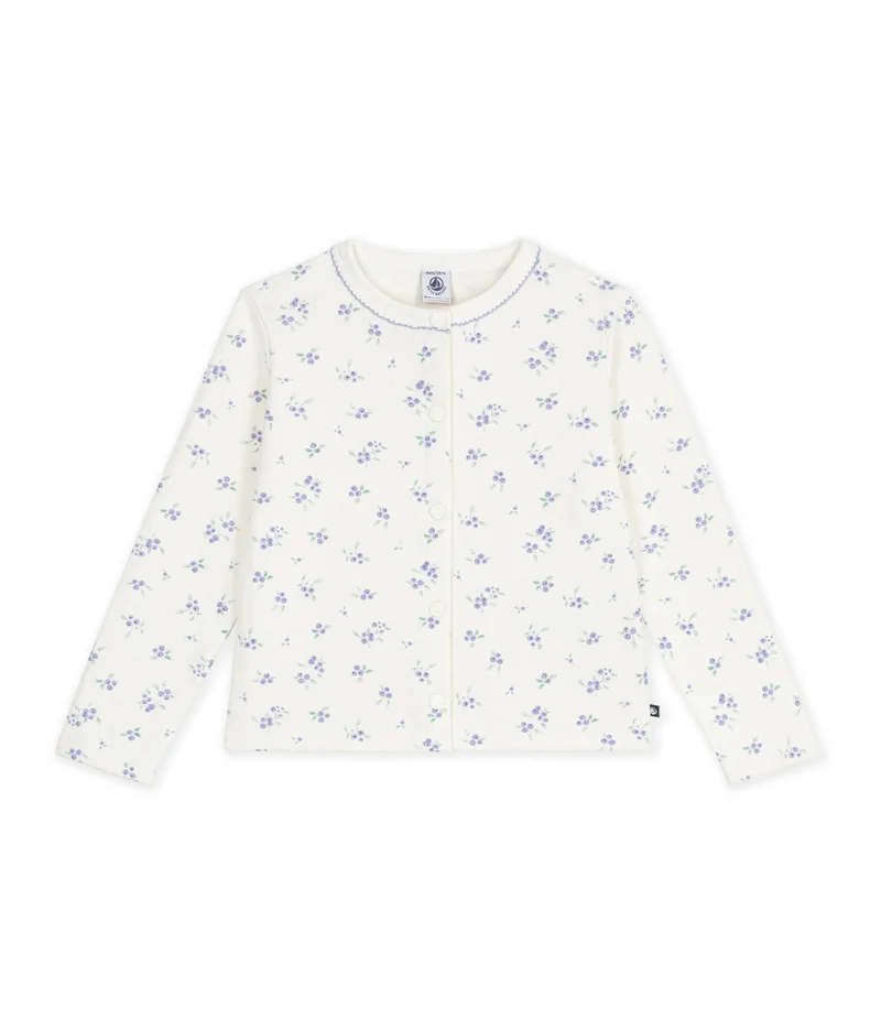 Petit Bateau Children's Cotton Cardigan With Flowers