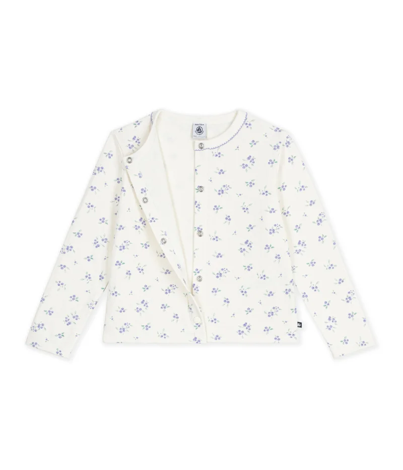 Petit Bateau Children's Cotton Cardigan With Flowers