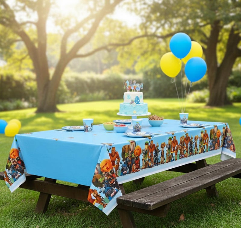 IndoTribe 3 Pcs Plastic Table Cloth Disposable 108x108cm Video Game Birthday Party Supplies Video Game Table Cover Gamer Supplies Rectangle Waterproof Happy Birthday Tablecloth Gaming Party Decorations - Image 2