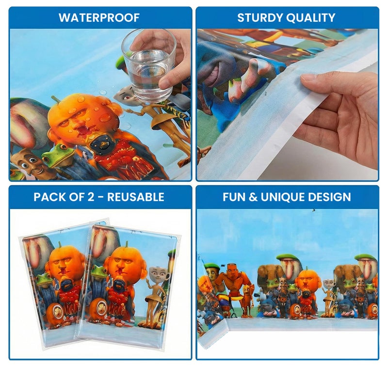 IndoTribe 3 Pcs Plastic Table Cloth Disposable 108x108cm Video Game Birthday Party Supplies Video Game Table Cover Gamer Supplies Rectangle Waterproof Happy Birthday Tablecloth Gaming Party Decorations - Image 4