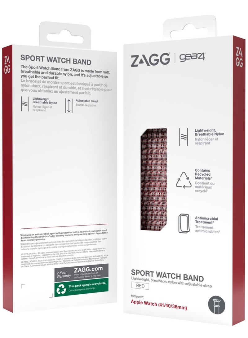 Gear4 Sport Apple Watch Series 8/7 (41mm), Series 6/SE/5/4 (40mm) and Series 3/2/1 (38mm) Band - Red - Image 2