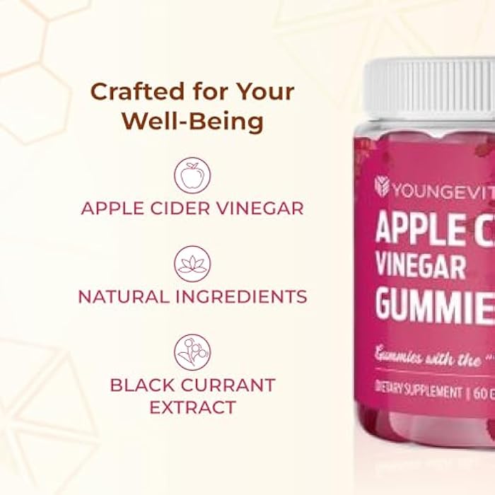 Youngevity Apple Cider Vinegar Gummies 500mg w/Raw ACV from The Mother, Detox Cleanse and Support Immunity, - 60 Gummy Vitamins - Image 5