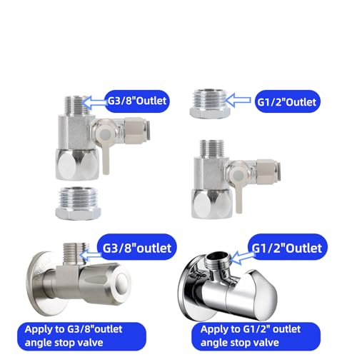 GOOGIES Feed Water Adapter Water Line Splitter,Brass Water Supply Valve,Faucet Valves,Feed Water Adapter for Refrigerators, Ice maker, Reverse Osmosis,RO Water Filter Systems - Image 2
