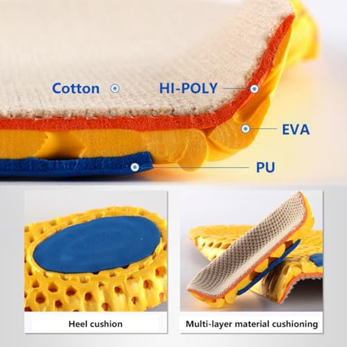 XINIFOOT 3 Pairs Elastic Shock Absorbing Shoe Insoles Breathable Honeycomb Sneaker Inserts Sports Shoe Insole Replacement Insoles for Men - Image 4