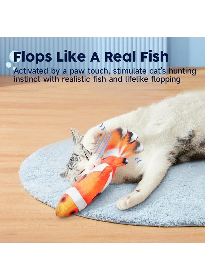 Potaroma Cat Toys Flopping Fish with SilverVine and Catnip, Moving Kitten Kicker, Floppy Wiggle Clownfish for Small Dogs, Motion Kitty Interactive Exercise, 10.5 Inches - Image 2