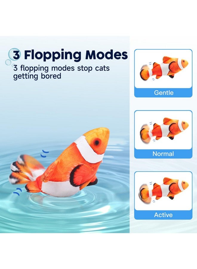 Potaroma Cat Toys Flopping Fish with SilverVine and Catnip, Moving Kitten Kicker, Floppy Wiggle Clownfish for Small Dogs, Motion Kitty Interactive Exercise, 10.5 Inches - Image 3