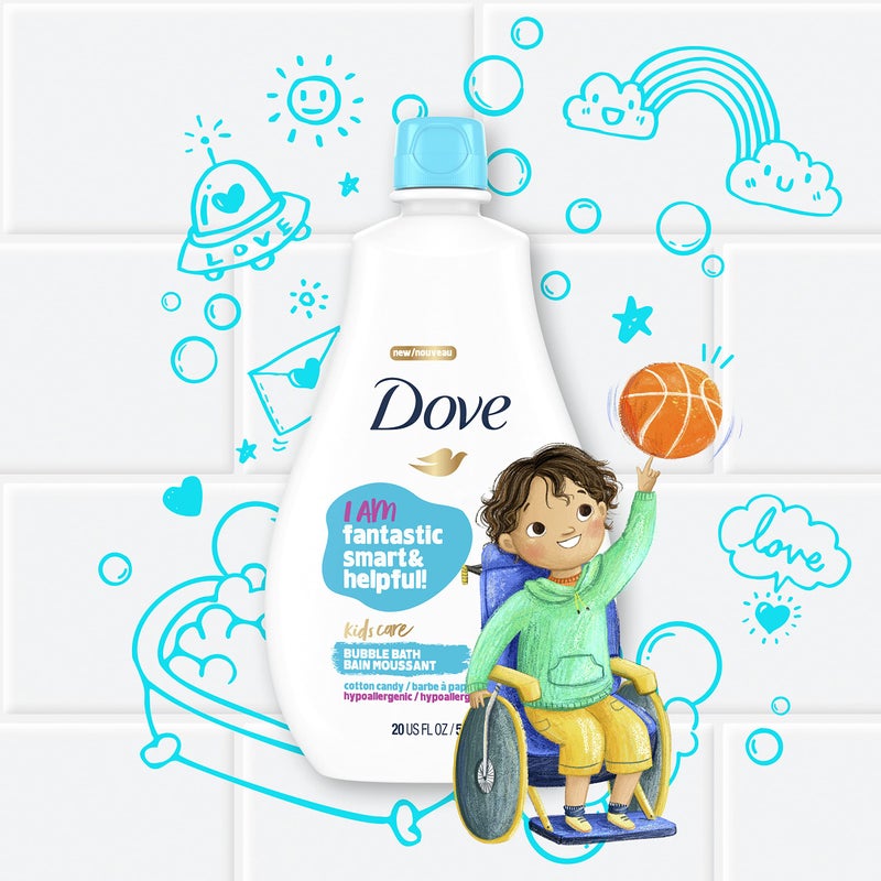 Dove Kids Care Bubble Bath for Kids Cotton Candy Hypoallergenic Formula 20 oz - Image 2