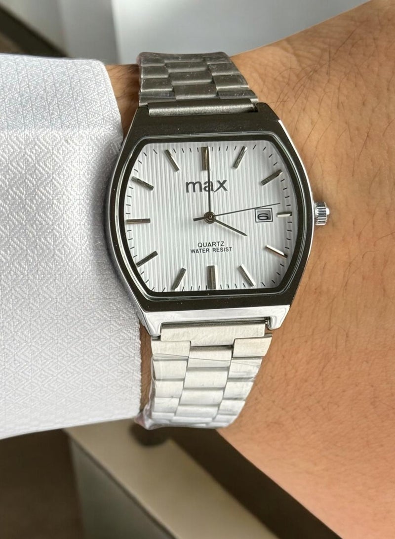 ماكس ساعة Max رجالية كلاسيكية | تصميم فاخر بلون ابيض أنيق ومقاومة للماء - Image 1