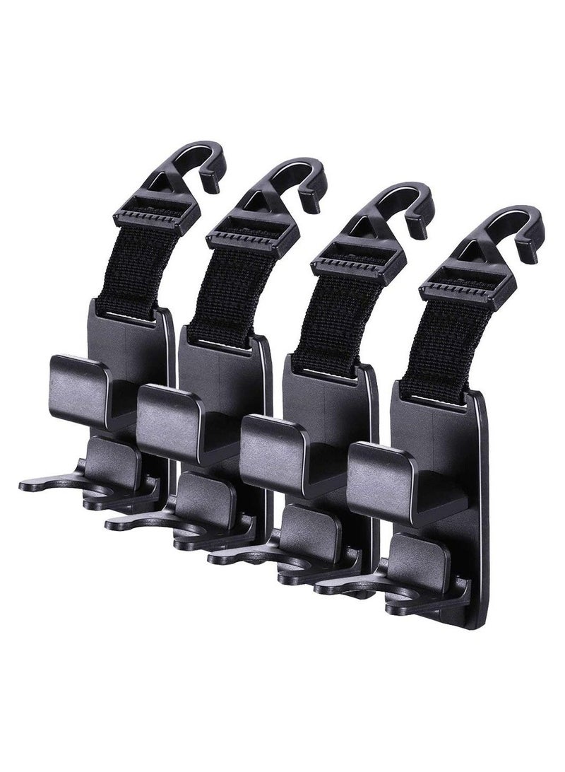 Excefore 4 Pack Car Seat Headrest Hook, Universal Vehicle Car Backseat Headrest Hanger Storage Organizer, Vehicle Strong and Durable Backseat Hanger for Handbag Purse Coat and Grocery Bag  - Image 1