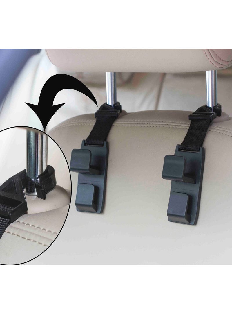 Excefore 4 Pack Car Seat Headrest Hook, Universal Vehicle Car Backseat Headrest Hanger Storage Organizer, Vehicle Strong and Durable Backseat Hanger for Handbag Purse Coat and Grocery Bag  - Image 3