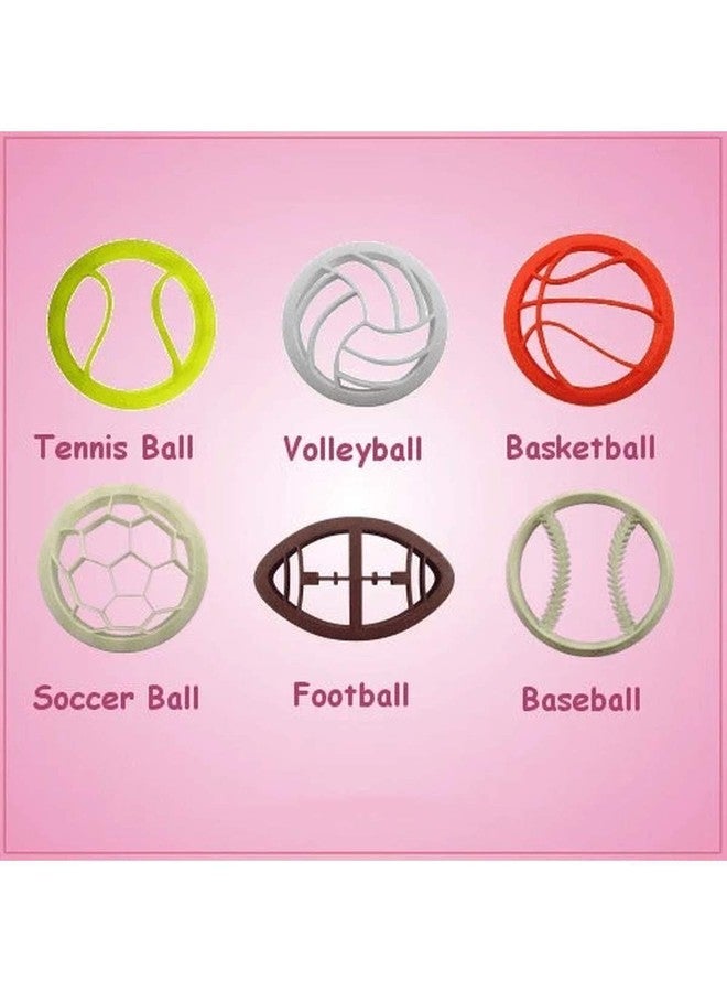 Cake Decor Detailed Sports Ball Cookie Cutter 6 Pcs Set - Image 1