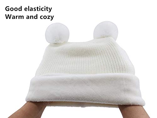 GZMM Baby Girls Boys Winter Hat Scarf Earflap Hood Scarves Skull Caps White - Image 5