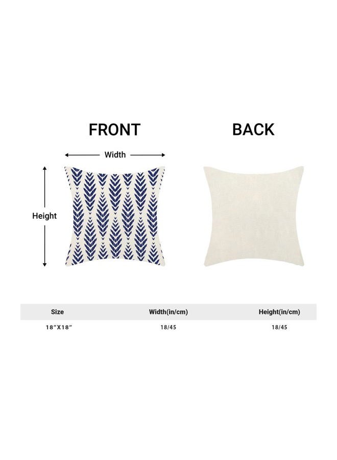 CXMEIFLY Navy Blue Boho Pillow Covers 18 x 18 Inch Set of 2 Herringbone Bohemian Ethnic Decor Throw Pillows Geometric Tribal Summer Outdoor Linen Farmhouse Decorative Pillowcases for Couch Bed Sofa - Image 5