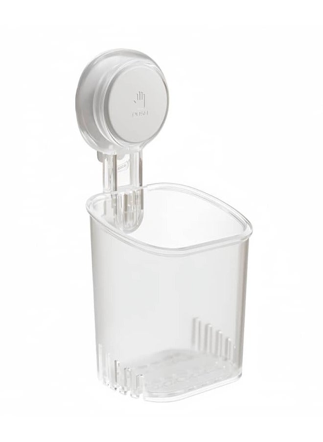 Transparent Suction Cup Toothbrush Holder, Replaceable Shower Toothbrush Holder, Suitable for Wall Mounting, Strong Suction Cup for Toothpaste and Toothbrushes, Automatic Drainage Shower Razor Holder, Kitchen Utensil Holder - Image 1