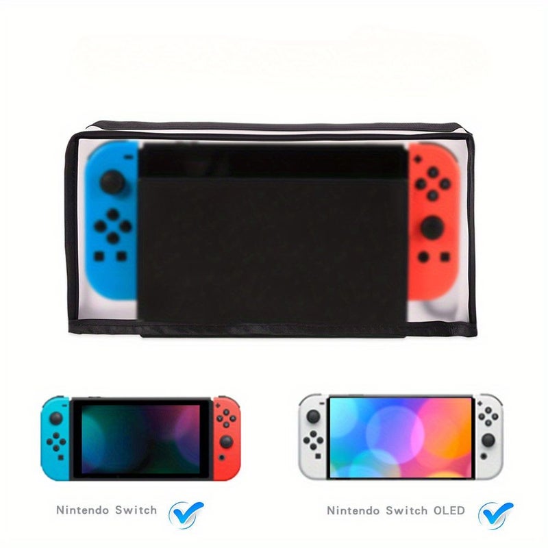 Protective Case for Switch And OLED Console Black Side With Mesh Screen Protector - Image 1