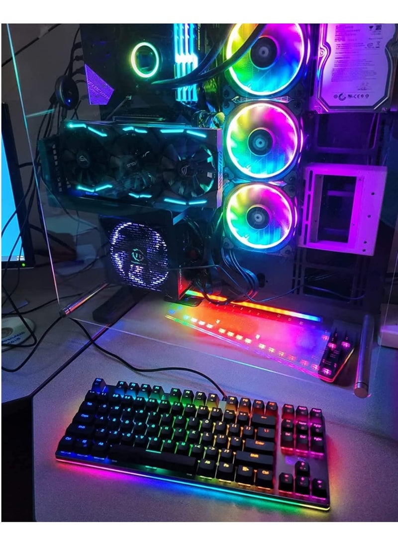 BLACK SHARK - Black Shark RGB Mechanical Gaming Keyboard LED Backlit Wired Keyboard with Blue Switches, Fully Programmable, Anti-Ghosting 87 Keys for PC Laptop, Sixgill K1 - Image 1