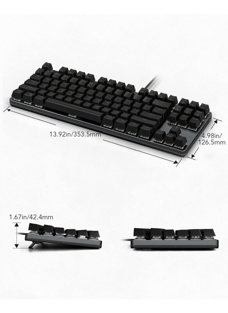 BLACK SHARK - Black Shark RGB Mechanical Gaming Keyboard LED Backlit Wired Keyboard with Blue Switches, Fully Programmable, Anti-Ghosting 87 Keys for PC Laptop, Sixgill K1 - Image 1