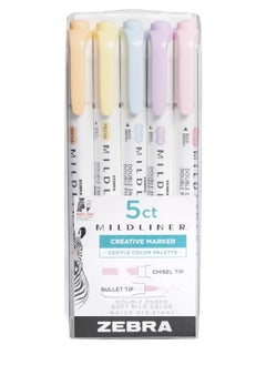ZEBRA 5-Piece Double Sided Highlighter Mildliner Multicolour  - Image 1