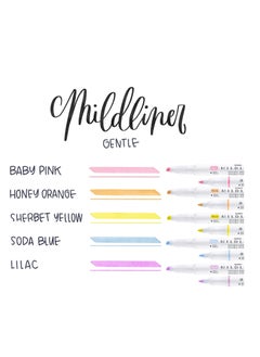 ZEBRA 5-Piece Double Sided Highlighter Mildliner Multicolour  - Image 2