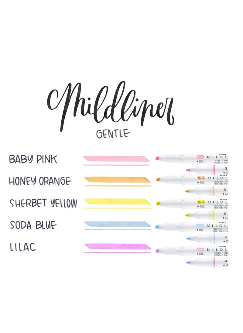 ZEBRA - 5-Piece Double Sided Highlighter Mildliner Multicolour - Image 1