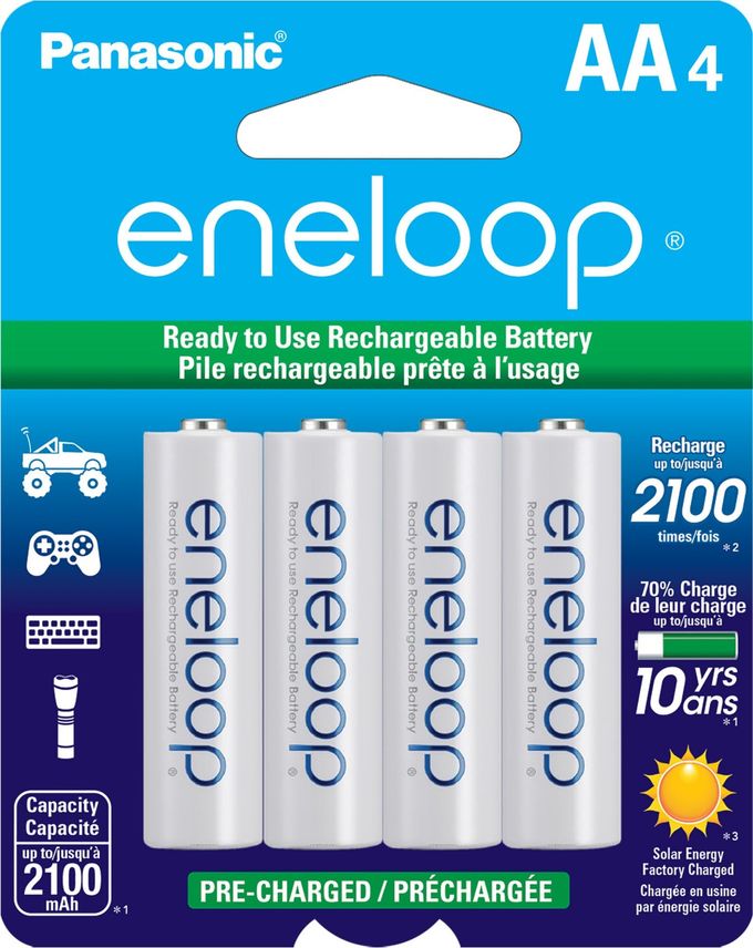 eneloop Panasonic Bk-3Mcca4Ba Aa 2100 Cycle Ni-Mh Pre-Charged Rechargeable Batteries, 4-Battery Pack - Image 4