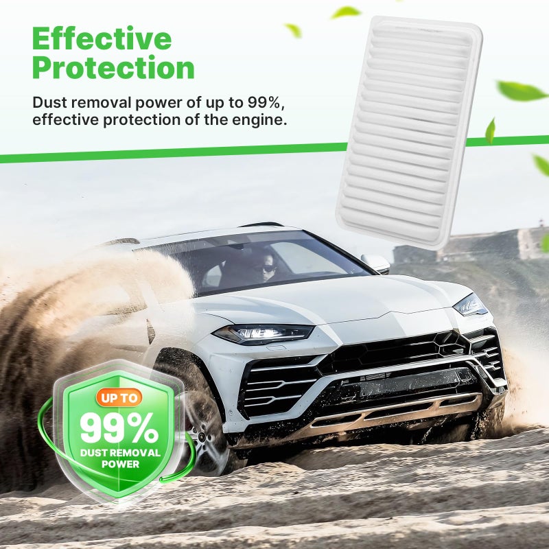 RVgolf Engine+Cabin Air Filters Fit for 2009-2019 Corolla, 2009-2014 Matrix, 2007-2018 Yaris, 2008-2014 Scion xD, 2009-2010 Vibe Engine Air Filter Replacement Accessories CF10285 CA10190 - Image 3