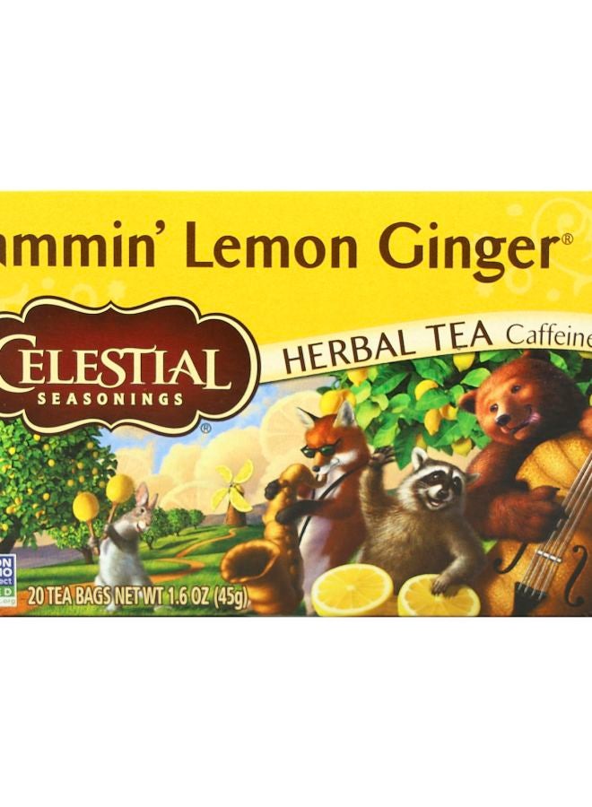 Herbal Tea Jammin' Lemon Ginger Caffeine Free   20 Tea Bags 1.6 oz (45 g)