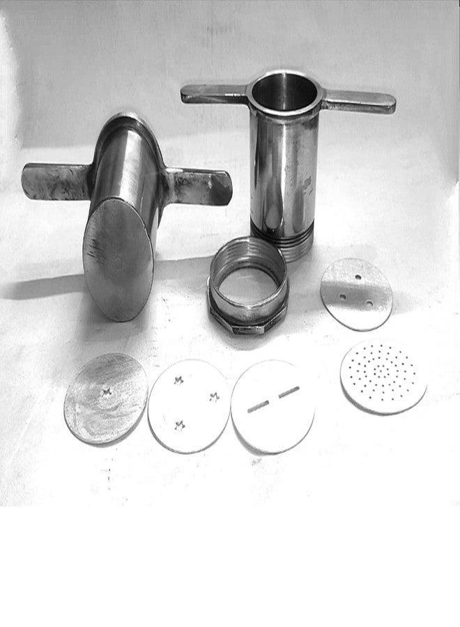 TOP TRICK Best Combo of Aluminium Kitchen Press with 5Blades/Noodles Press/Murukku Maker/Karampoosa giddalu & Aluminium Gujiya Karanji Dumpling Maker | Gujia Karjikai Mould Cutter-2 pcs - Image 3