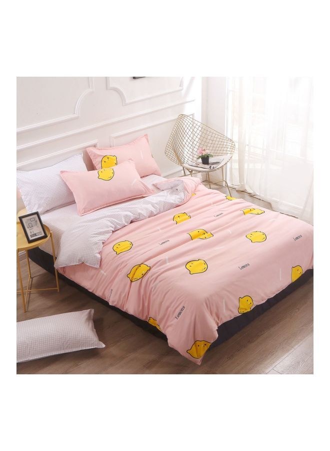 Y&D 3-Piece Printed Duvet Cover Set Combination Peach/White Single - Image 2