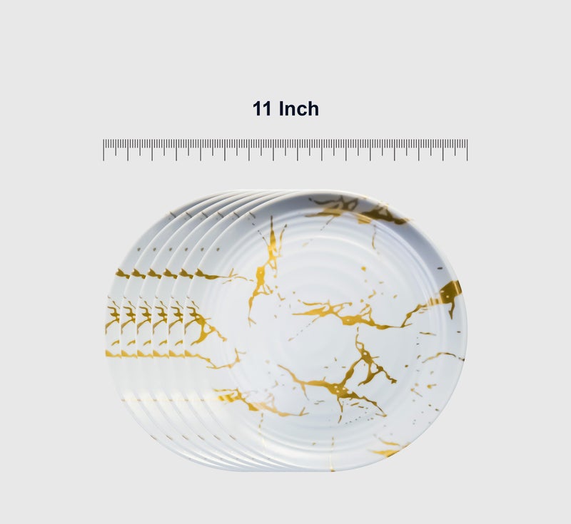 Urmila Plastic Elegant, Unabreakable & Stainless Melamine Dinner Set of 18 (White Gold) - Image 5