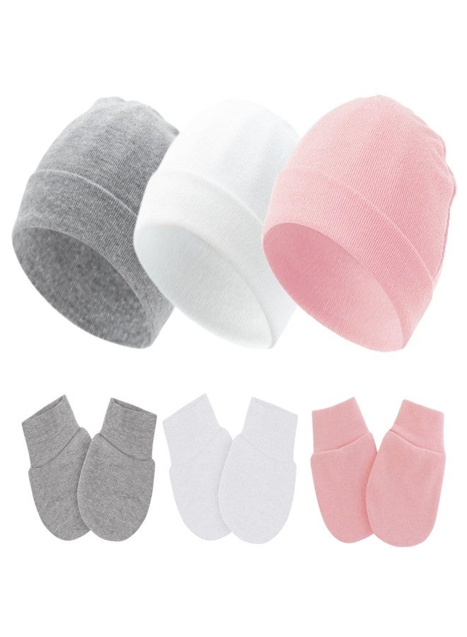Fecawd Baby Hats and Mittens Newborn Hats Gloves Infant Beanie Soft Cap Mitten Sets for 0-6 Months Boys Girls Grey - Image 1