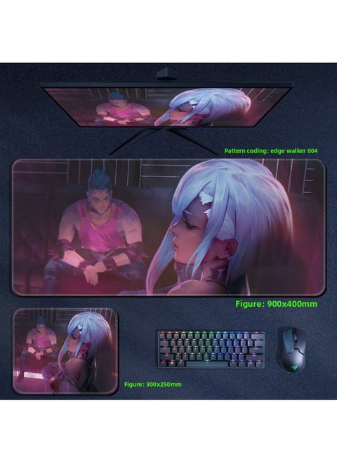 Cyberpunk Edge Walker Mouse Pad Computer Desktop Pad Lucy Edge Runner Cyberpunk 2077 Surrounding-Color:700x300x4mm-Pattern:Edge Walker 004