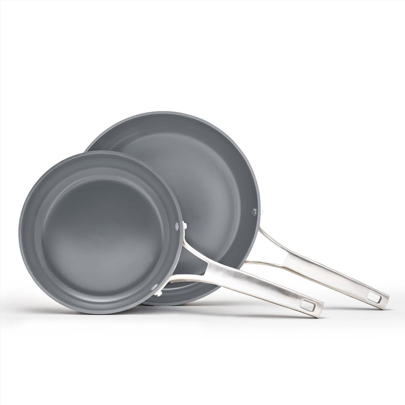 CalphalonÂ® Premier Ceramic Nonstick 8" and 10" Frying Pan Set, Midnight Blue - Image 1