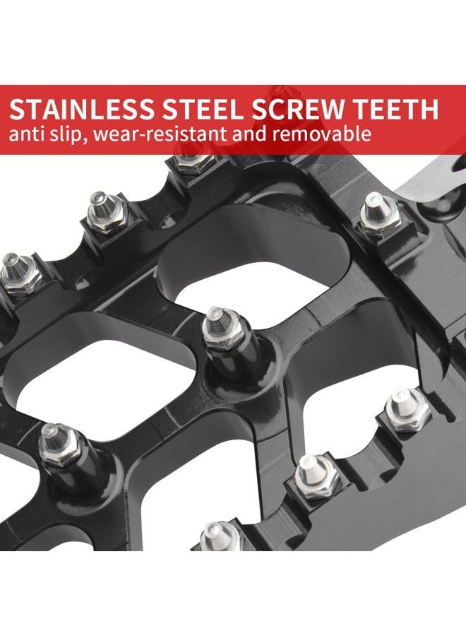 KICRY Dirt Bike Foot Pegs,Billet MX Wide Motorcycle Foot Pegs for CR125/250 02-11/CRF150R 07-24/CRF250R 04-24/CRF250X 04-17/CRF450R 02-24/CRF450RX 17-24/CRF450X 05-24 CRF250L/M 12-21 (Black) - Image 4