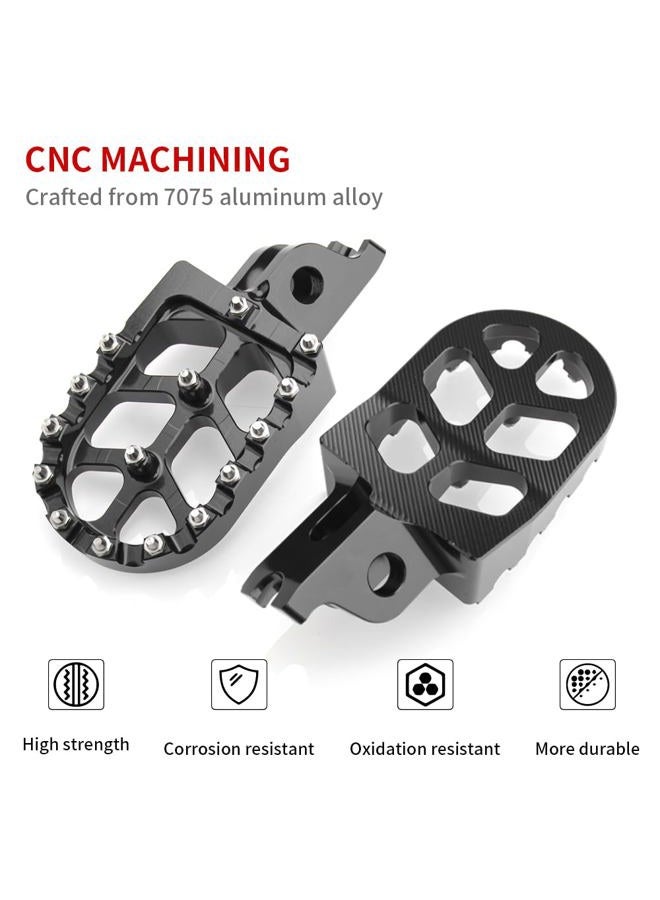 KICRY Dirt Bike Foot Pegs,Billet MX Wide Motorcycle Foot Pegs for CR125/250 02-11/CRF150R 07-24/CRF250R 04-24/CRF250X 04-17/CRF450R 02-24/CRF450RX 17-24/CRF450X 05-24 CRF250L/M 12-21 (Black) - Image 3