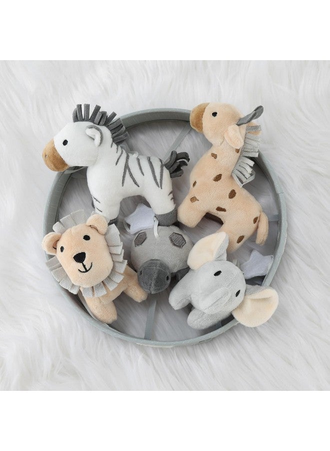 The Peanut Shell The Peanutshell Crib Mobile for Girls or Boys - Soft Grey Musical Baby Crib Mobile with 12 Lullabies, Cute Animal Baby Mobile Crib Grey Safari Celestial Nursery Decor - Image 5