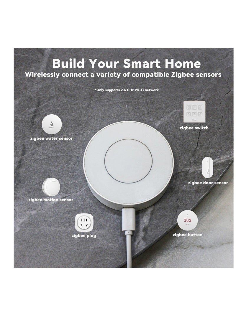 Excefore - 3.0 Smart Home Hub, Supports for Zigbee Sevices Only, Works with Smart Life and Tuya App, Control and Multi-Device Management, Intelligent Bridge Wired Smart Home Gateway (White) - Image 1